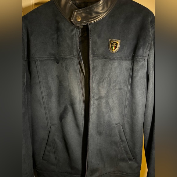 AUTHENTIC ARMANI Collezioni  Blue Suede Italian Jacket - Picture 16 of 16